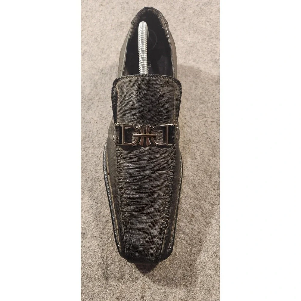 Giorgio Rioni Shoes Mens Size 10 Black Faux Leather‎ Slip On Dress Loafers